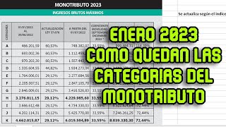 Enero 2023 MONOTRIBUTO como quedan las CATEGORIAS [upl. by Nos913]