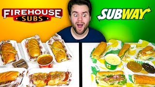 SUBWAY vs FIREHOUSE SUBS  Fast Food Restaurant Taste Test [upl. by Ateikan184]