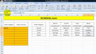 Excel Data Validation using Dependent Lists [upl. by Lotta]