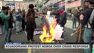 Ecuadorians protest Noboa over crisis response [upl. by Llertnahs]