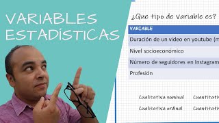 Tipos de variables estadísticas definiciones y ejemplos [upl. by Ilahsiav912]