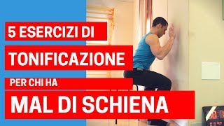 5 esercizi di TONIFICAZIONE per chi ha MAL DI SCHIENA [upl. by Ahsai]