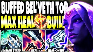 My Max Heal BelVeth Top Lane Build and her new BUFFS made her a MONSTER INSANE DAMAGE AND HEALS 🔥 [upl. by Adnalro]