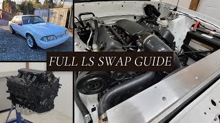 How to LS Swap A Foxbody Mustang  Complete Guide including AC [upl. by Ecirtahs]