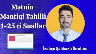 Məntiq Test Toplusu 81  Mətnin Məntiqi Təhlili  İbrahim Şahbazlı [upl. by Nipahc]