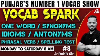 Master Vocabulary for SSC amp Punjab State Exams  VOCAB SPARK with Rohit Sain Sir 8 [upl. by Nrek]