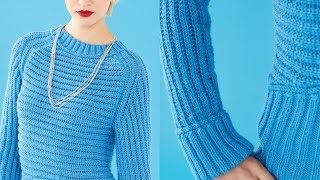 30 Multidirectional Rib Pullover Vogue Knitting Fall 2013 [upl. by Camarata]