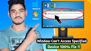 How To Fix Window Cant Access the Specified Device Path or File Doesnt Support Microsoft Slove [upl. by Greff]