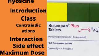 Hyoscine  Buscopan tablet  uses  pregnancy  side effect  contraindications [upl. by Lebezej799]