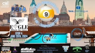 Meucci Cues Presents the 2024 ECPA BCAPL Pennsylvania State 9Ball Championship Tour Stop 11 499 [upl. by Ellahcim506]