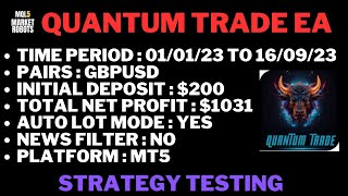 Quantum Trade EA MT5 Forex EA Strategy Testing  mql5 market robots [upl. by Ygiaf]