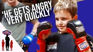 Aggressive 7 Year Old Lets Anger Out Doing Martial Arts  Supernanny [upl. by Akinak]