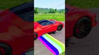 Double Flatbed Trailer Truck vs Speed bumps  Train vs Cars  Tractor vs Train  BeamNG Drive 001 [upl. by Lyons62]