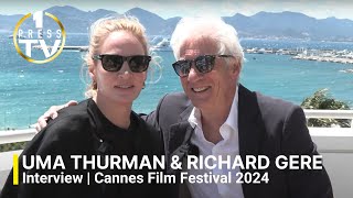 Exclusive interview  Uma Thurman amp Richard Gere  4k  Cannes 2024 [upl. by Gersham39]