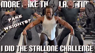 I DID THE STALLONE CHALLENGE  DID HE USE FAKE WEIGHT [upl. by Adnilre]