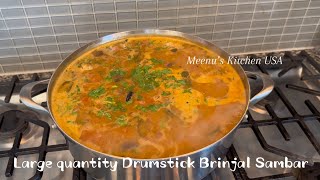 How to make Big Batch Large Tray Drumstick Sambar approx for 40 Adults Recipe [upl. by Ayotnahs]