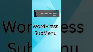 WORDPRESS SUB MENU [upl. by Arihsaj]