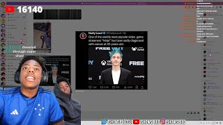 iShowSpeed Reacts To Ninja Having Cancer [upl. by Lareneg]