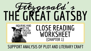 The Great Gatsby Chapter 1 Close Reading Inference Worksheet for High School [upl. by Ilak650]