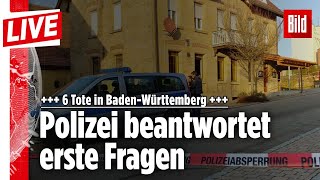 🔴 Blutiges FamilienDrama mit sechs Toten in BadenWürttemberg  BILD Live vom 24012020 [upl. by Ahsenod]