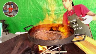 CARNE EN LLAMAS Deliciosa receta de lomo al disco [upl. by Nosnah]