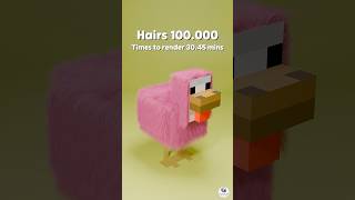 100 vs 1 MILLION Hairs Simulation 🔥🔥🔥 in Minecraft clothsimulation blender 3d minecraft [upl. by Holey]