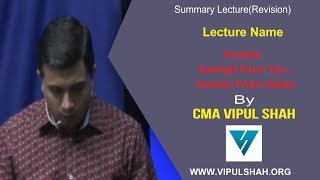 Incomes Exempt from Tax Income from salary by CMA VIPUL SHAH 28 [upl. by Jarrad]