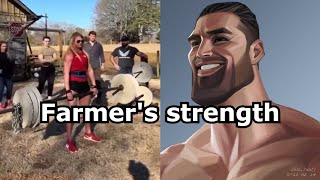 16 year old farmer humbles female bodybuilder [upl. by Yekram]