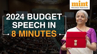 Budget 2024 TOP HIGHLIGHTS In 8 Minutes  Budget 2024 Takeaways  Income Tax  Standard Deduction [upl. by Nahsar]