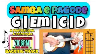 TREINE PALHETADA Backing Track G  Em  C  D 70 BPM  Métronome Cavaquinho Samba e Pagode Loop [upl. by Hamner]