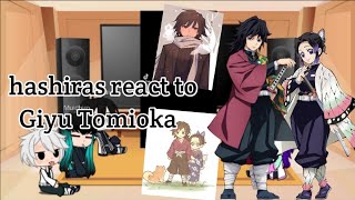 Hashiras react to Giyu Tomioka  Demon Slayer react to Giyu  Gambare Textz [upl. by Ahtivak]