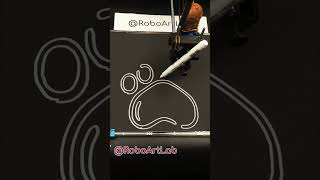 RoboArtLabor  Robot Draw an Adorable panda paw Print in Fine Detail 🐾🐼 china pawan drawing fun [upl. by Cima]