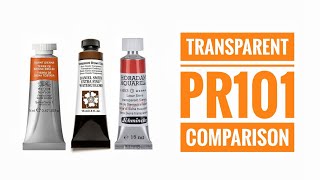 Transparent PR101 Watercolor Comparison  Daniel Smith  Winsor amp Newton  Schmincke  Turner [upl. by Lemon763]