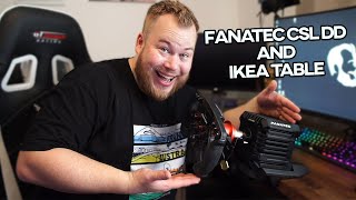 Testing Fanatec CSL DD on IKEA Table and CSL Pedals [upl. by Allenotna602]