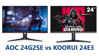 AOC 24G2SE vs KOORUI 24E3 Comparison [upl. by Rebba]