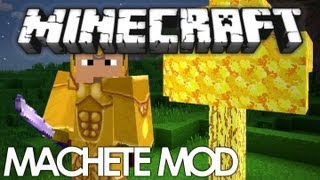 Minecraft Mods  Machete Mod  GOLDEN TREES MOD  Minecraft Mod Showcase [upl. by Nestor]