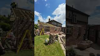 pitched roof on our new kitchen extension carpentry carpenter framing roofing diy timber [upl. by Nomael]