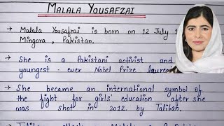 Malala Yousafzai biography  10 Lines on Malala Yousafzai  Write an essay on Malala Yousafzai [upl. by Etnahsal482]