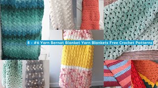 6 Yarn Super Bulky Learn to Make Throws Bernat Blanket Yarn Crochet Patterns Quick Project [upl. by Nueovas]