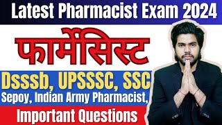 DSSSB RRB SSC Pharmacist Exam Important Questions 2024  DSSSB Pharmacist Exam Notification 2024 [upl. by Siegel]