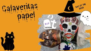 Como hacer Calavera de papel cartapesta 2 [upl. by Nomde]