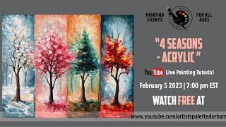 4 Seasons  Acrylic  stepbystep painting tutorial [upl. by Nnaecarg]