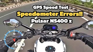 Pulsar NS400 z TOP SPEED TEST WITH GPS  SPEEDOMETER ERRORS [upl. by Tegdig]