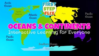 Continents and Oceans Name  Continents Name  Oceans Name [upl. by Grimbald]