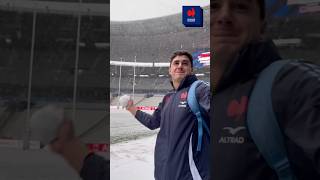 ⛄️❄️ Bataille de neige à la fin de l’entraînement au stadefrance  Le CM n’a pas survécu 🤕🤣 [upl. by Aja]