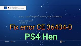 PS4 How to fix error CE 364340 PS4 Hen update game error Duxa [upl. by Pytlik]