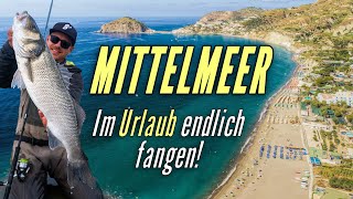 Endlich URLAUB  So fängst du am Strand  Im Mittelmeer auf Wolfsbarsch  Angeln 2024 neu [upl. by Leva]