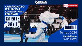 Karate  Campionato Italiano Rappresentative Regionali 2024  Day1 Tatami1 [upl. by Rabin]