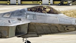 F22 Raptors Leave Spangdahlem Air Base After Exercise [upl. by Dalis]