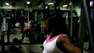 Iris Kyle Cathy Lefrancois  quotPowerCatquot Private Home Gym by Tuff Stuff Pec FlyRear Delt [upl. by Dragelin]